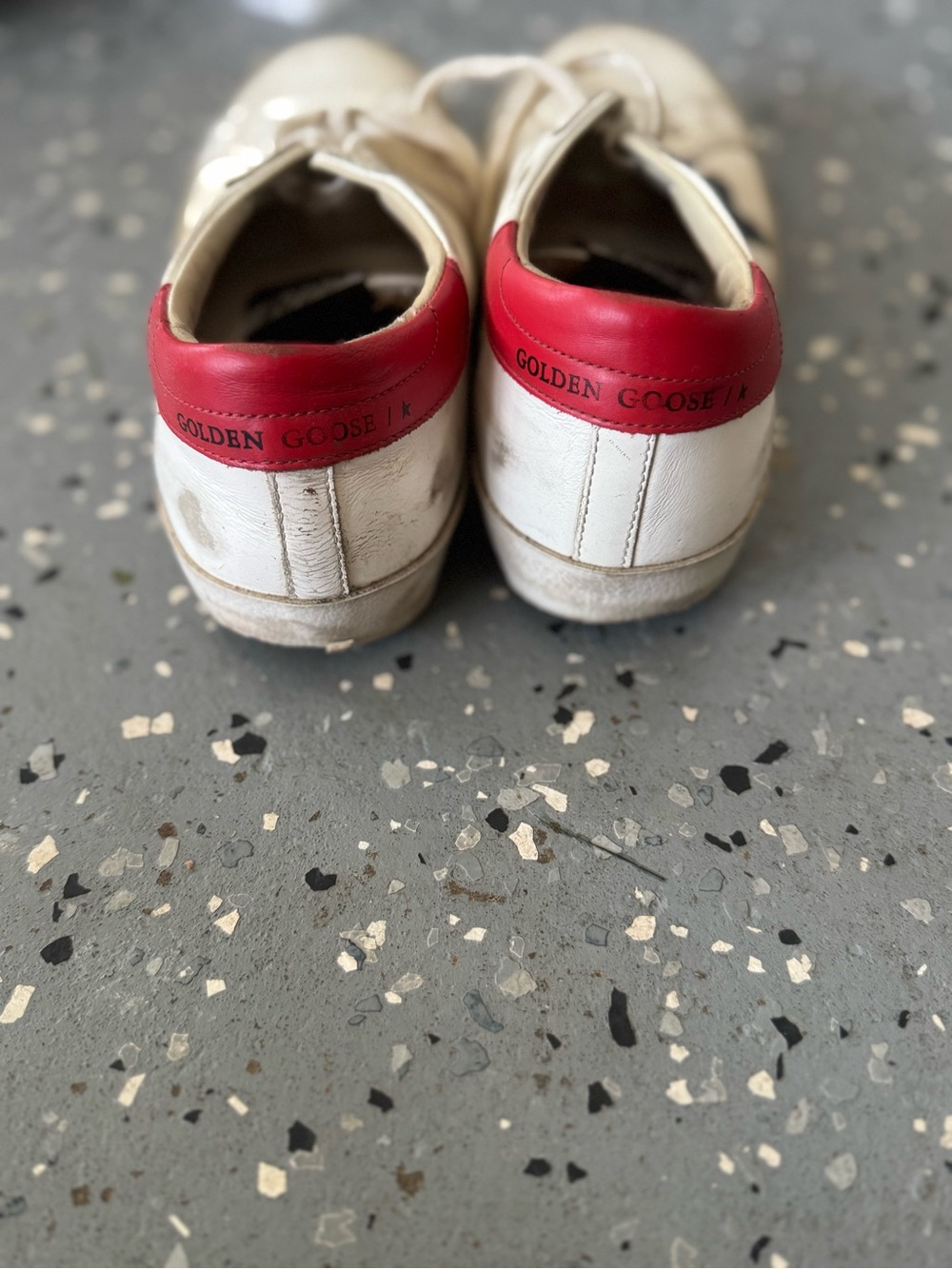 Golden Goose Kids White Sneakers with Red Heel Tab